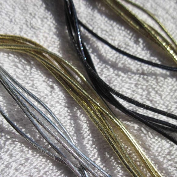 1 Goody 5 Thin Strands Hair Head Band Shiny Fashionow 2013 Headband Gold Silver - Picture 1 of 8